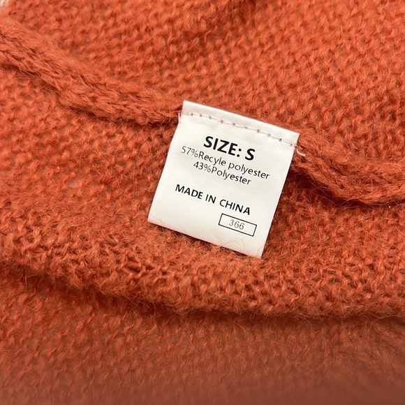 Liam & Co open front cardigan long sleeves orange green cream small - Picture 6 of 10